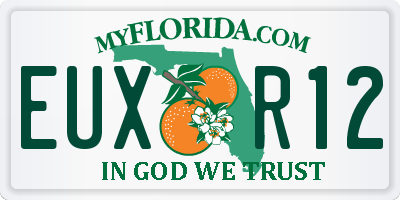 FL license plate EUXR12