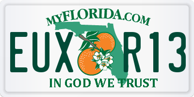 FL license plate EUXR13
