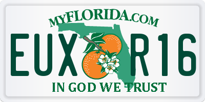 FL license plate EUXR16