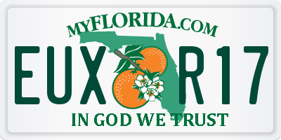 FL license plate EUXR17