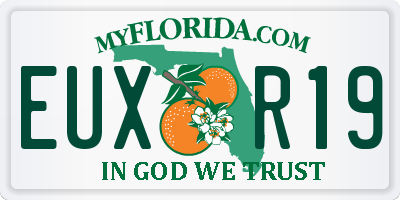 FL license plate EUXR19