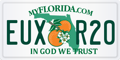 FL license plate EUXR20