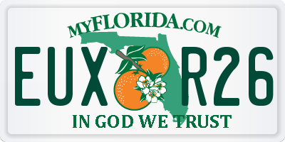 FL license plate EUXR26