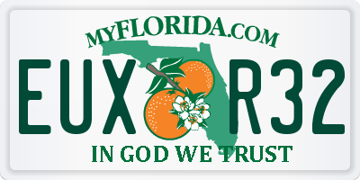 FL license plate EUXR32