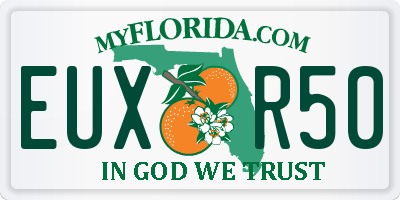 FL license plate EUXR50