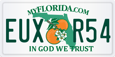 FL license plate EUXR54