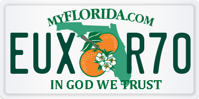 FL license plate EUXR70
