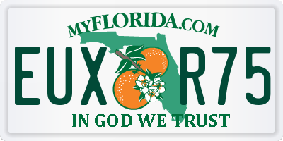 FL license plate EUXR75