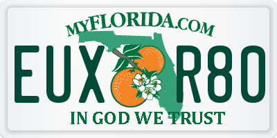 FL license plate EUXR80