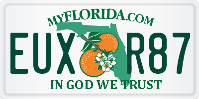FL license plate EUXR87