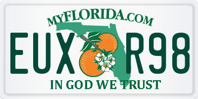 FL license plate EUXR98