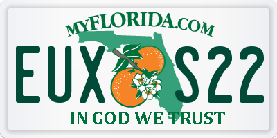 FL license plate EUXS22