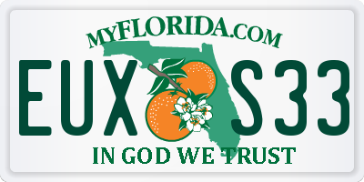 FL license plate EUXS33