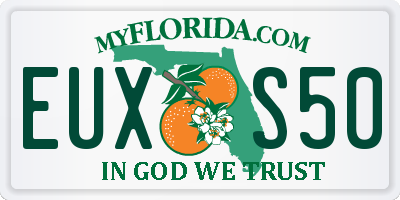 FL license plate EUXS50