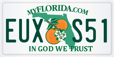 FL license plate EUXS51
