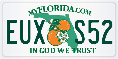 FL license plate EUXS52