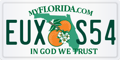 FL license plate EUXS54