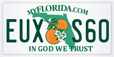 FL license plate EUXS60