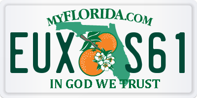 FL license plate EUXS61