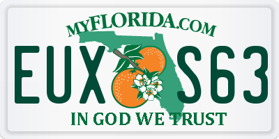 FL license plate EUXS63