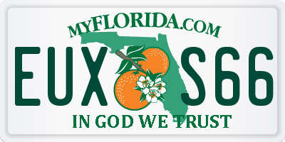 FL license plate EUXS66