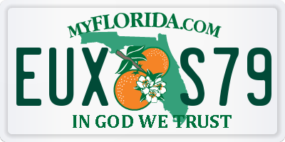 FL license plate EUXS79