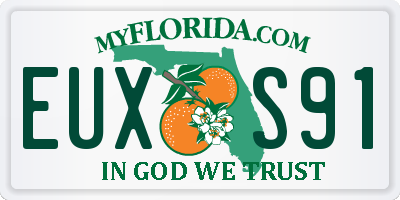 FL license plate EUXS91