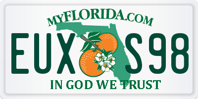 FL license plate EUXS98