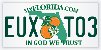 FL license plate EUXT03