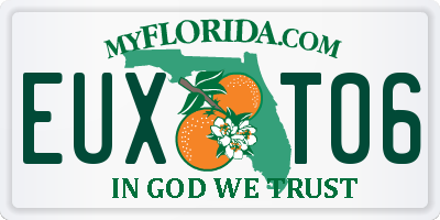 FL license plate EUXT06