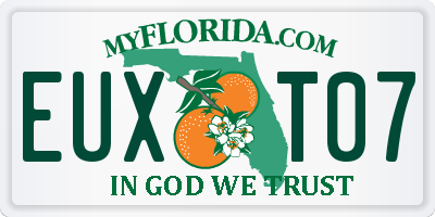 FL license plate EUXT07