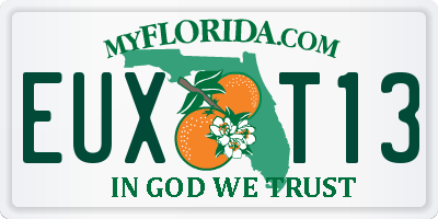 FL license plate EUXT13