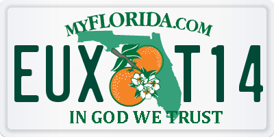 FL license plate EUXT14