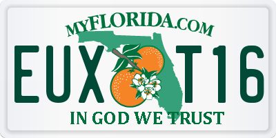 FL license plate EUXT16