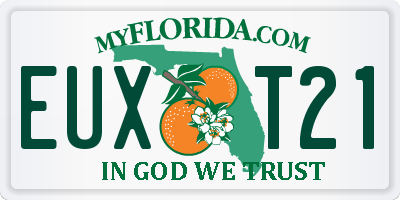FL license plate EUXT21