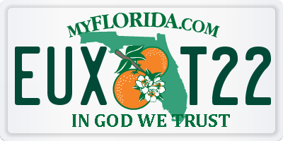 FL license plate EUXT22