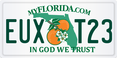 FL license plate EUXT23