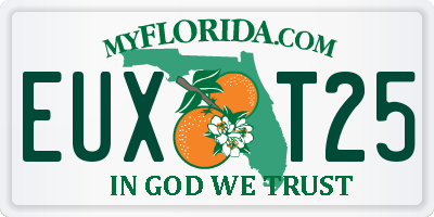 FL license plate EUXT25