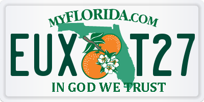FL license plate EUXT27