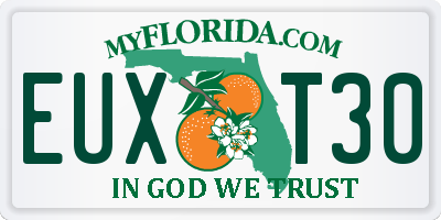 FL license plate EUXT30