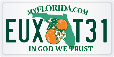 FL license plate EUXT31