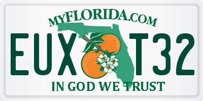 FL license plate EUXT32
