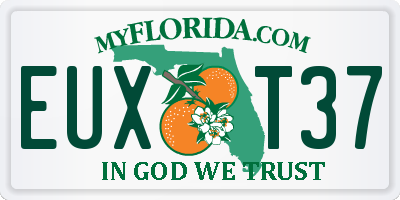 FL license plate EUXT37
