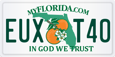 FL license plate EUXT40