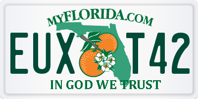 FL license plate EUXT42