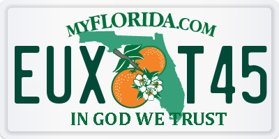 FL license plate EUXT45