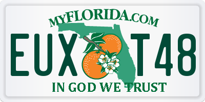 FL license plate EUXT48