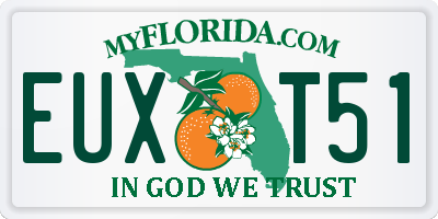 FL license plate EUXT51