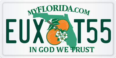 FL license plate EUXT55
