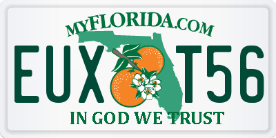 FL license plate EUXT56